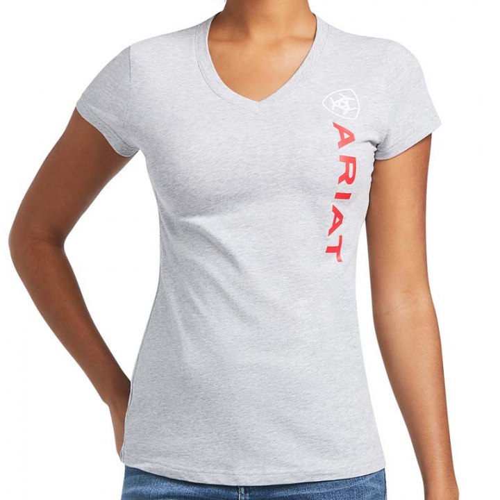 T-Shirt Vertical Logo Ljusgrå i gruppen Ridkläder / Ridtoppar & T-shirts / T-shirts hos Horseonline AB (10039205Gr_r)