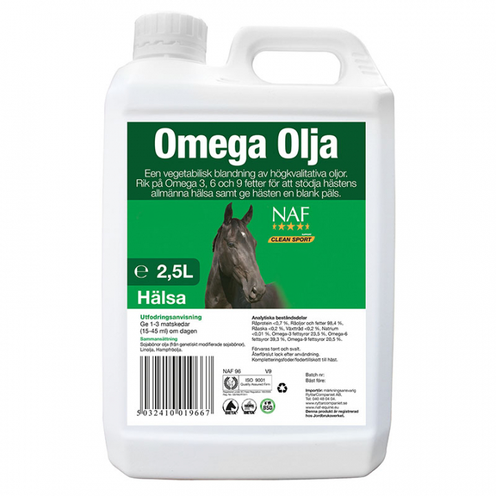 Omega Olja 2.5L i gruppen Fodertillskott / Fodertillskott häst / Hud & Päls hos Horseonline AB (NAF962)