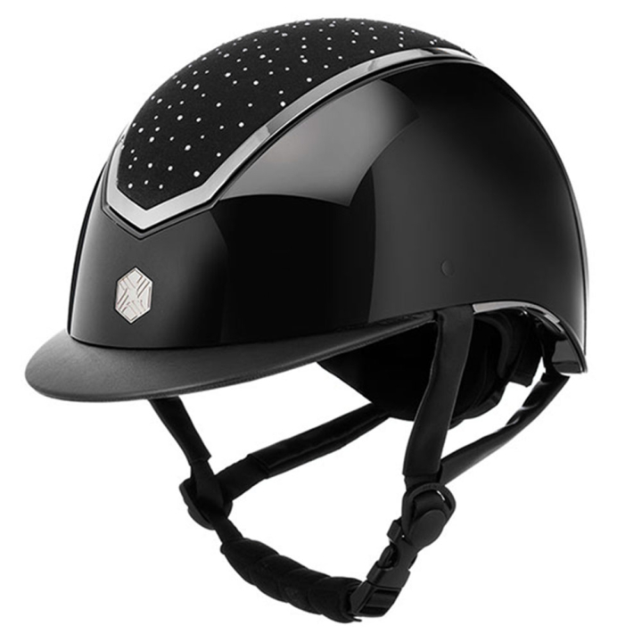Ridhjälm Kylo Gloss Crystal Svart/Chrome i gruppen Ridutrustning / Ridhjälmar / Standardskärm hos Horseonline AB (0209020422BACH_r)