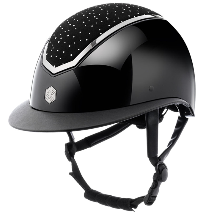 Ridhjälm Kylo Gloss Wide Peak Crystal Svart/Chrome i gruppen Ridutrustning / Ridhjälmar / Solskärm hos Horseonline AB (0209020522BACH_r)