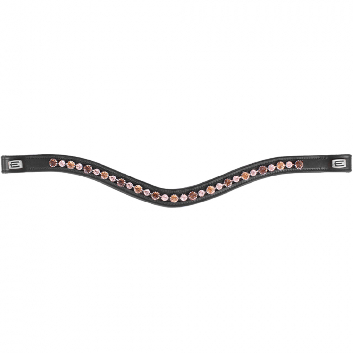 Pannband E-Logga & Cappuccino/Topazkristaller Svart/Silver i gruppen Hästutrustning / Träns & Pannband / Pannband hos Horseonline AB (0623S00350BASI)