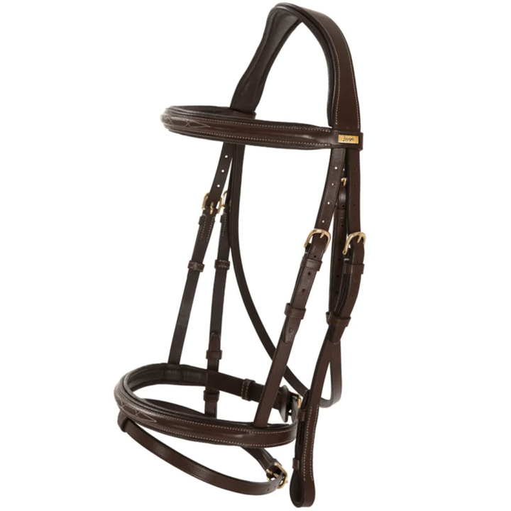 Träns Fancy Slim Selected Chocolate/Guld i gruppen Hästutrustning / Träns & Pannband / Träns hos Horseonline AB (281362CHGO_r)