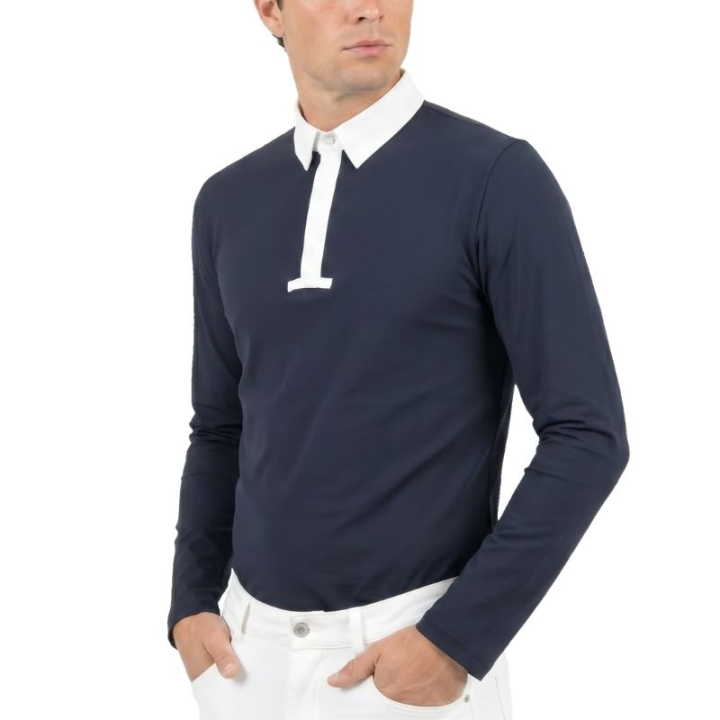 Tävlingsskjorta Herr Classic Long Sleeve Marinblå i gruppen Ridkläder / Ridtoppar & T-shirts / Tävlingstoppar hos Horseonline AB (320260344NA_r)