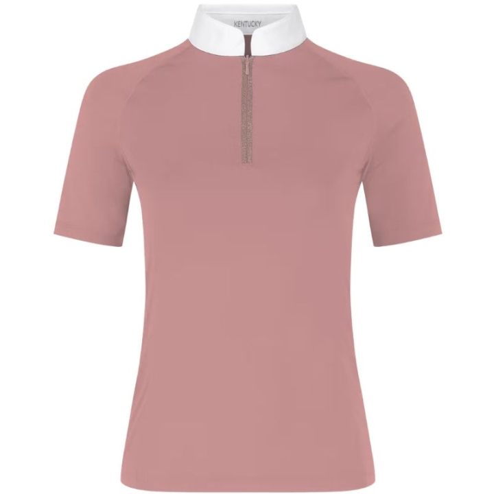 Tävlingstopp Classic Glitter Zipper Short Sleeve Gammelrosa i gruppen Ridkläder / Ridtoppar & T-shirts / Tävlingstoppar hos Horseonline AB (320281036OPI_r)