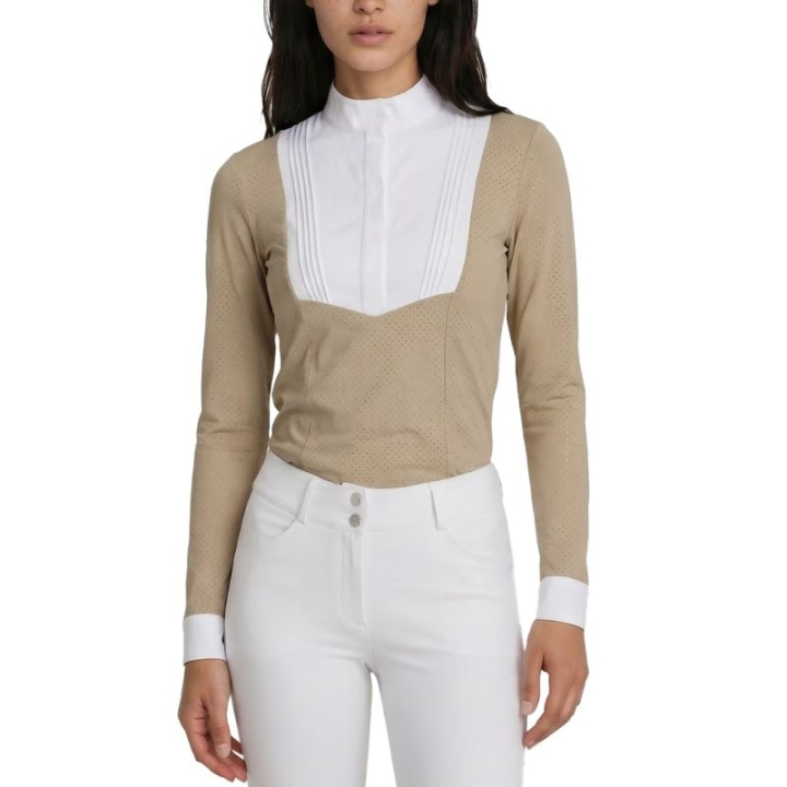 Tävlingstopp Heritage Air Long Sleeve Beige i gruppen Ridkläder / Ridtoppar & T-shirts / Tävlingstoppar hos Horseonline AB (320303236BE_r)