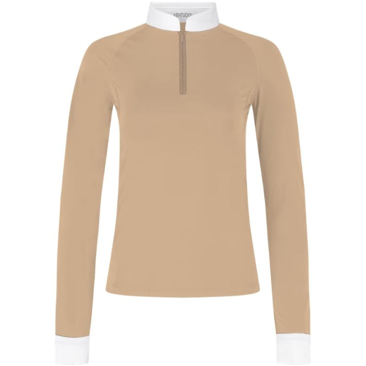 Tävlingstopp Classic Glitter Zipper Long Sleeve Beige i gruppen Ridkläder / Ridtoppar & T-shirts / Tävlingstoppar hos Horseonline AB (320313236BE_r)
