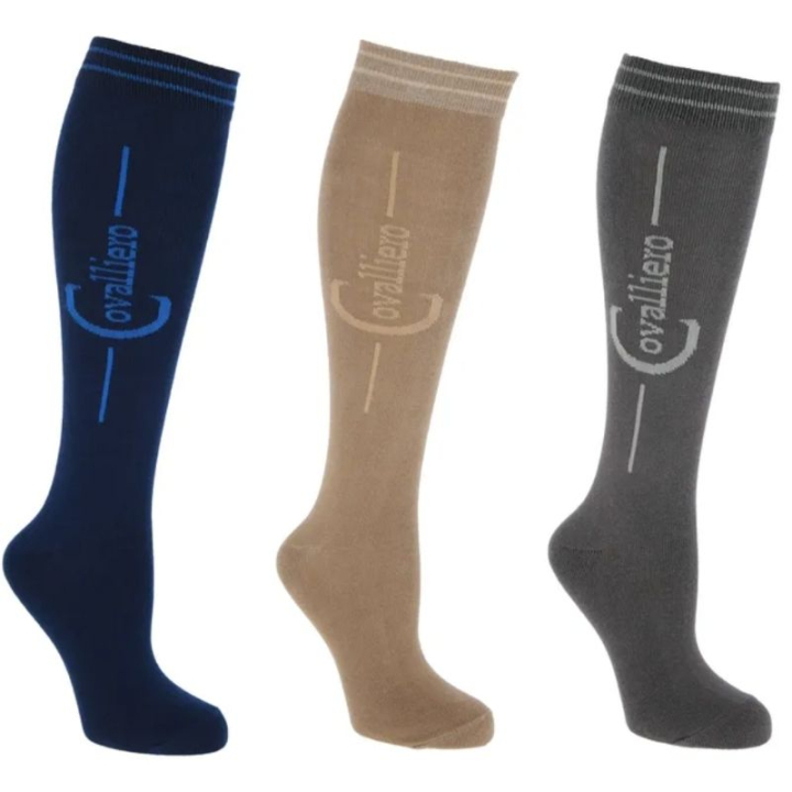 Ridstrumpor Flex 3-pack Marinblå/Beige/Grå i gruppen Ridkläder / Ridstrumpor hos Horseonline AB (3224649NA_r)