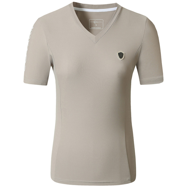 T-shirt V Beige i gruppen Ridkläder / Ridtoppar & T-shirts / T-shirts hos Horseonline AB (3229320BE_r)