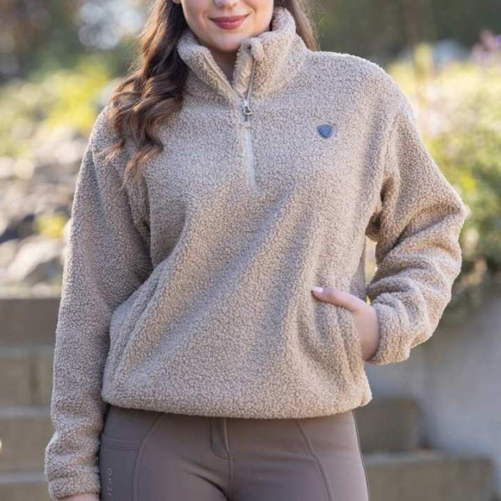 Teddyfleece 1/4 Zip Beige i gruppen Ridkläder / Tröjor hos Horseonline AB (3232776BE_r)