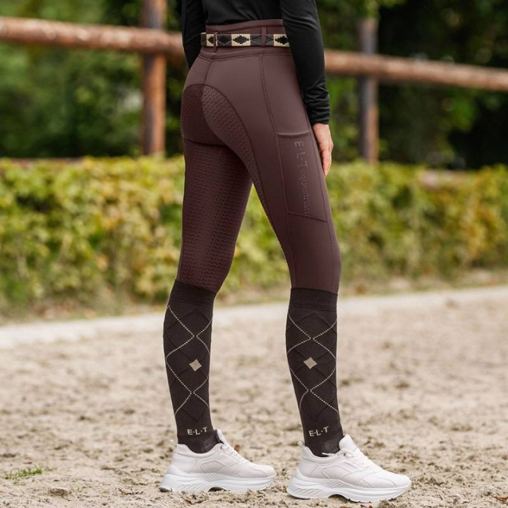 Ridtights Barn/Junior Ella Glam Full Grip Brun i gruppen Ridkläder / Ridbyxor & Ridtights / Ridtights & Ridleggings hos Horseonline AB (32474691BR_r)
