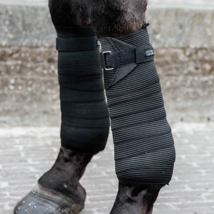 Benlindor Polar Fleece & Elastic Svart i gruppen Hästutrustning / Benskydd & Benlindor / Benlindor hos Horseonline AB (42106BA)