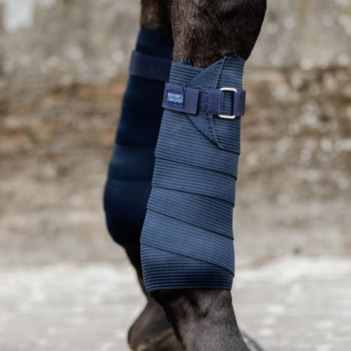 Benlindor Polar Fleece & Elastic Marinblå i gruppen Hästutrustning / Benskydd & Benlindor / Benlindor hos Horseonline AB (42106NA)