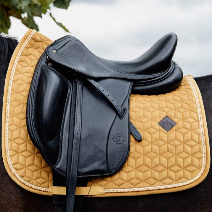Dressyrschabrak Velvet Senapsgul i gruppen Hästutrustning / Schabrak / Dressyrschabrak hos Horseonline AB (4257944DRYE_r)