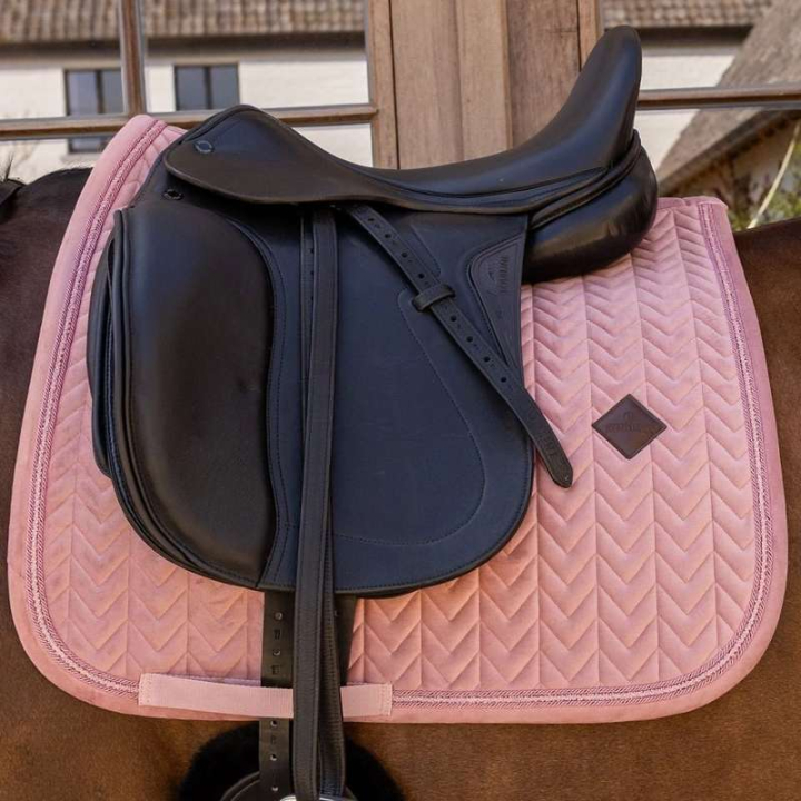 Dressyrschabrak Velvet Mini Pearls Gammelrosa i gruppen Hästutrustning / Schabrak / Dressyrschabrak hos Horseonline AB (4275010DROPI_r)