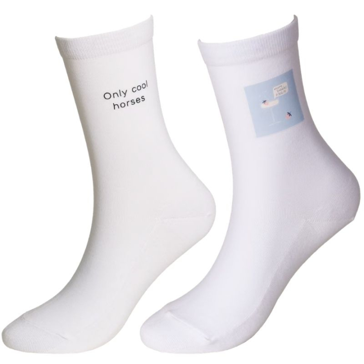 Strumpor Cool Horses 2-pack Vit i gruppen Ridkläder / Ridstrumpor hos Horseonline AB (4275602COOLHWH_r)