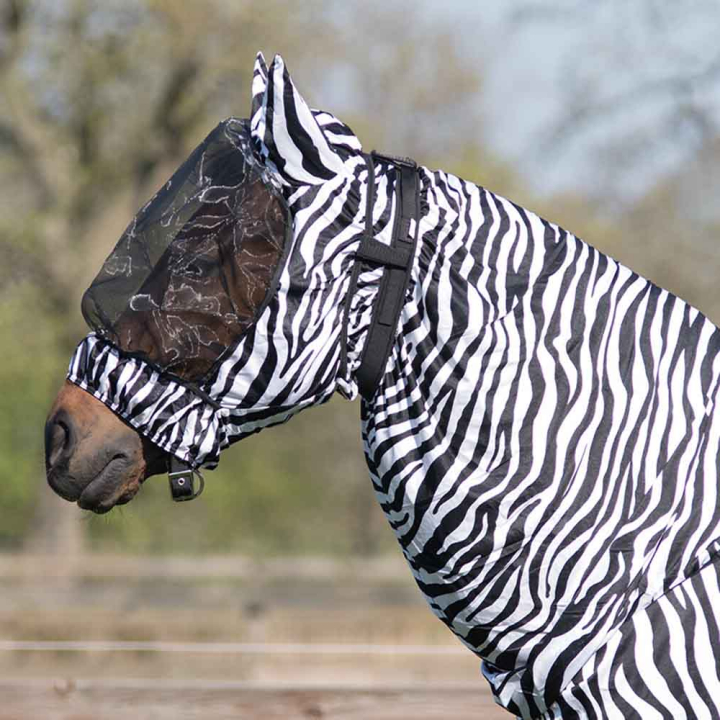 Eksemhuva UV-Resistant Zebra Svart/Vit i gruppen Flugskydd / Flughuvor hos Horseonline AB (5111ZEXSBAWH_r)