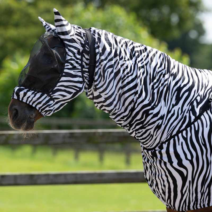 Eksemhuva UV-Resistant Zebra Svart/Vit i gruppen Flugskydd / Flughuvor hos Horseonline AB (5111ZEXSBAWH_r)