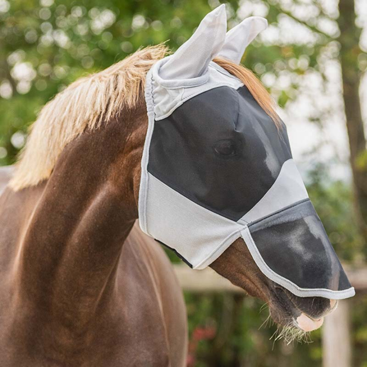 Flughuva med Nos Solarie UV Grå i gruppen Flugskydd / Flughuvor hos Horseonline AB (5345GS1GR_r)