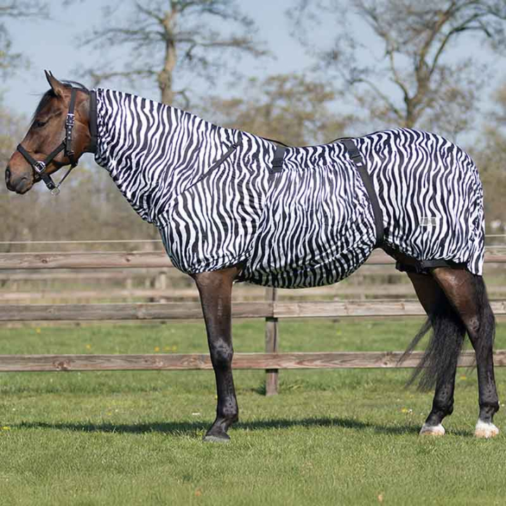 Eksemtäcke UV-Resistant Zebra Svart/Vit i gruppen Flugskydd / Täcken hos Horseonline AB (6060ZEB105BAWH_r)