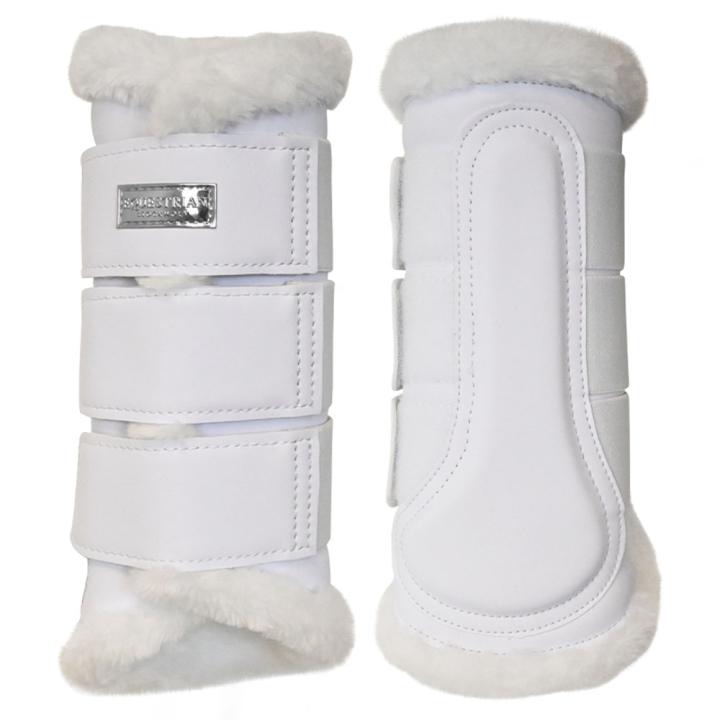 Damasker ES Faux Fur White Silver i gruppen Hästutrustning / Benskydd & Benlindor / Damasker & Dressyrskydd hos Horseonline AB (734020641827WHSI_r)
