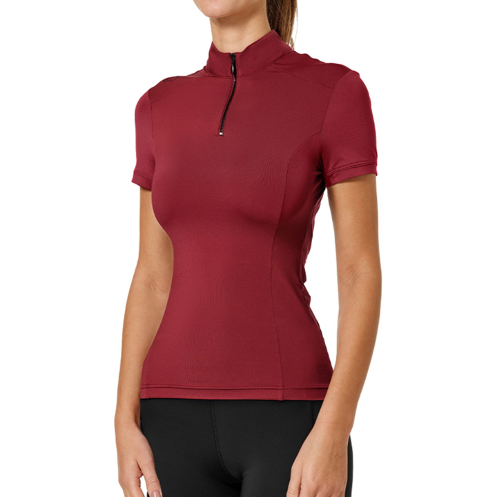 Träningstopp ES UV Protection Short Sleeve Bordeaux i gruppen Ridkläder / Ridtoppar & T-shirts / T-shirts hos Horseonline AB (734020642758WN_r)