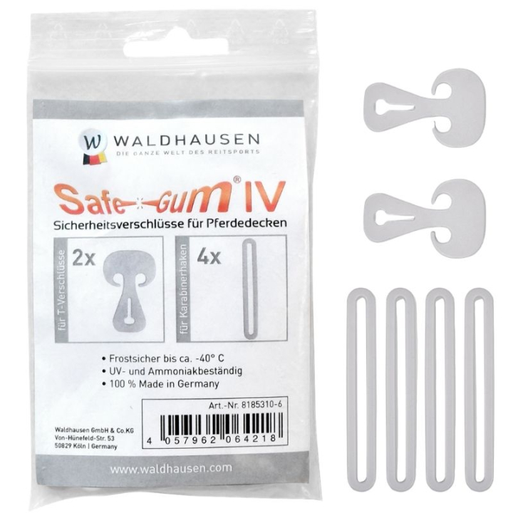 Safe-Gum fästen för T-spännen & karbiner 6-pack Grå i gruppen Hästtäcken / Tillbehör täcken hos Horseonline AB (81853106GR)