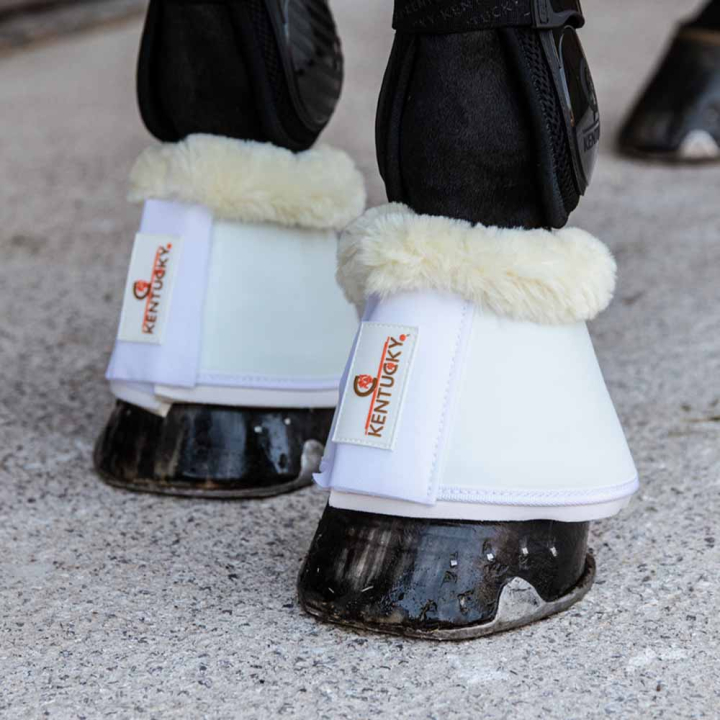 HORSEBIT ANKLE BOOTS 6.5CM IN WHITE SHEEPSKIN main image 1