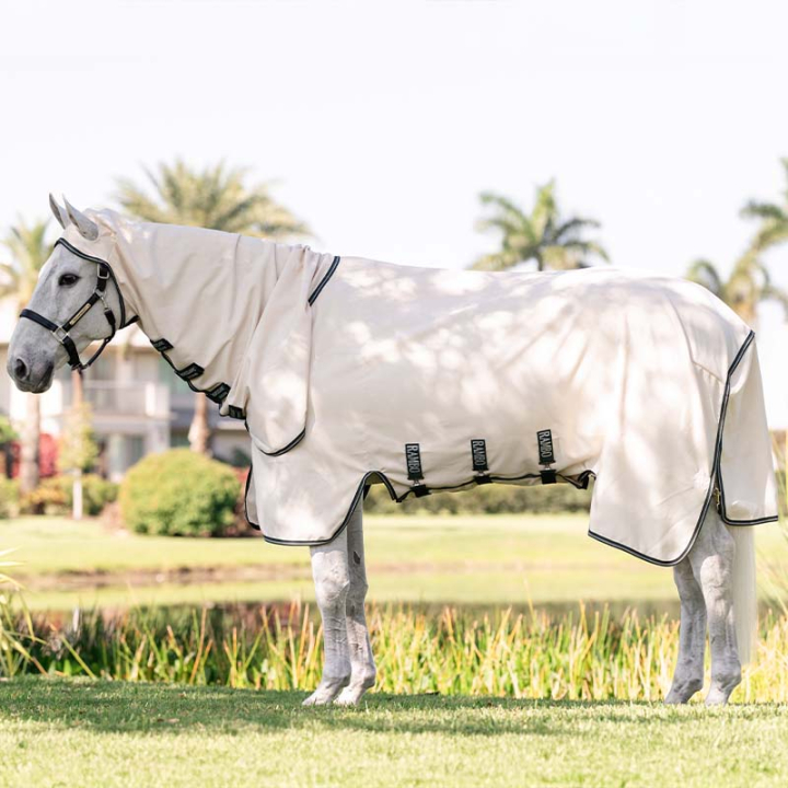 Flug- & Eksemtäcke Rambo Hoody XL Beige/Grön/Silver i gruppen Hästtäcken / Flugtäcken & Eksemtäcken hos Horseonline AB (AFAPG0UHBEGNSI_r)