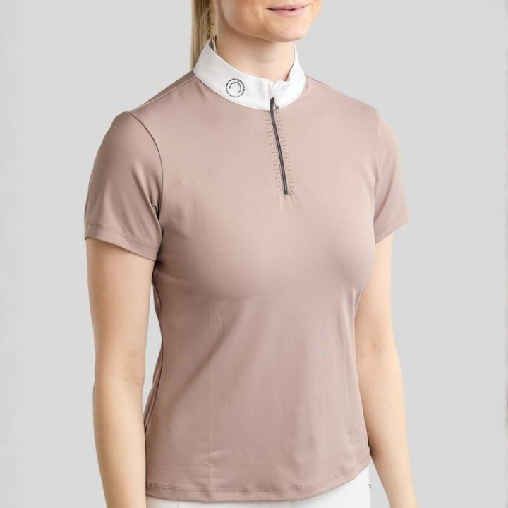 Tävlingstopp MoMaddy Short Sleeve Gun Metal Crystals Pearl Grey i gruppen Ridkläder / Ridtoppar & T-shirts / Tävlingstoppar hos Horseonline AB (CT267331LRGRE_r)
