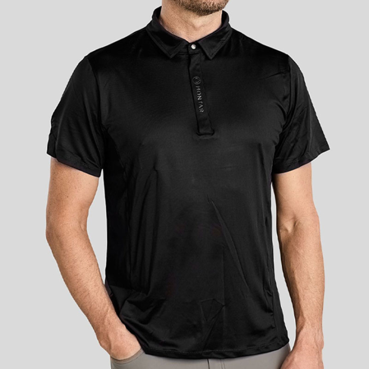 Polotröja Herr Clubwear Svart i gruppen Ridkläder / Ridtoppar & T-shirts / Pikéer hos Horseonline AB (CW302414LBA_r)