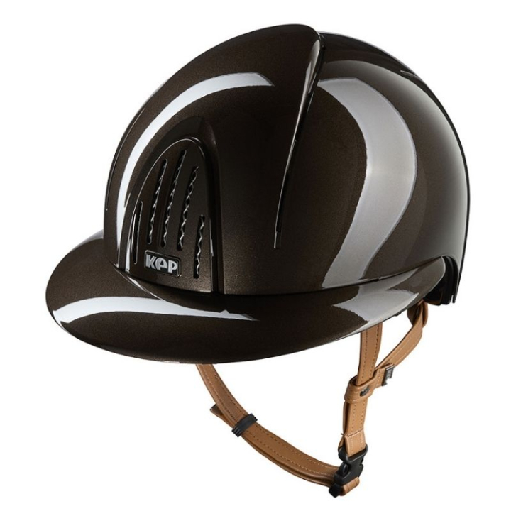 Ridhjälm Smart Nova Metal Polish Polo Beige Strap Brun i gruppen Ridutrustning / Ridhjälmar / Solskärm hos Horseonline AB (E54364N0BR_r)