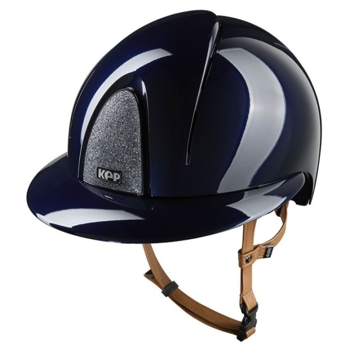 Ridhjälm Smart Nova Metal Polish Polo Star Beige Strap Marinblå/Silver i gruppen Ridutrustning / Ridhjälmar / Solskärm hos Horseonline AB (E54371L0NASI_r)