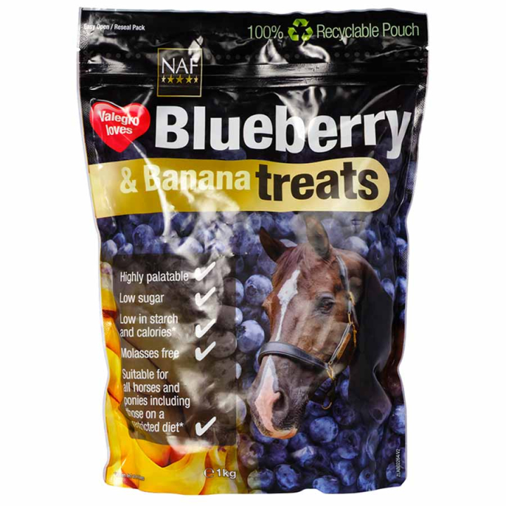 Hästgodis Blueberry & Banana Treats 1kg i gruppen Skötsel & Vård / Hästgodis hos Horseonline AB (NAF0041)