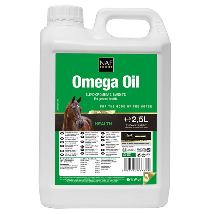 Omega Olja 2.5L i gruppen Fodertillskott / Fodertillskott häst / Hud & Päls hos Horseonline AB (NAF962)