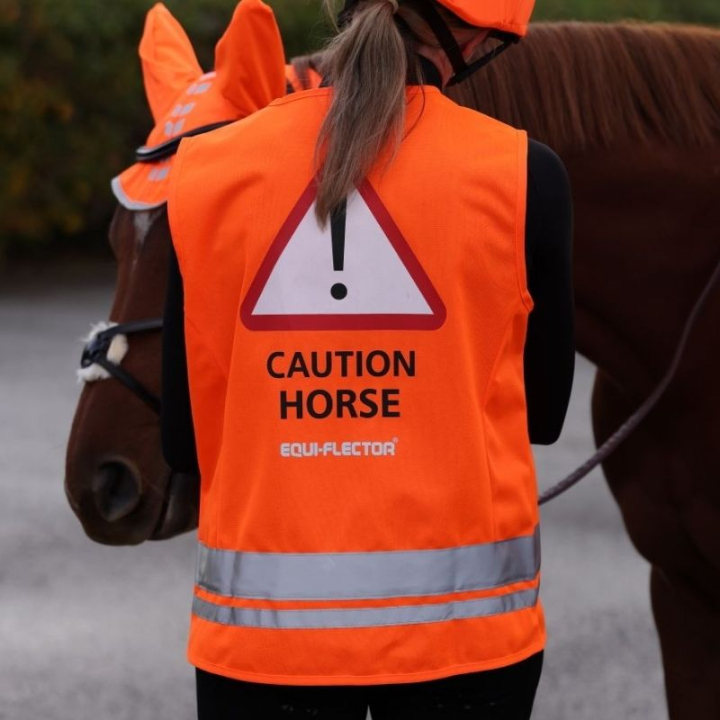 Reflexväst Caution Horse Orange i gruppen Ridutrustning / Reflexer hos Horseonline AB (SH1057940XSOR_r)