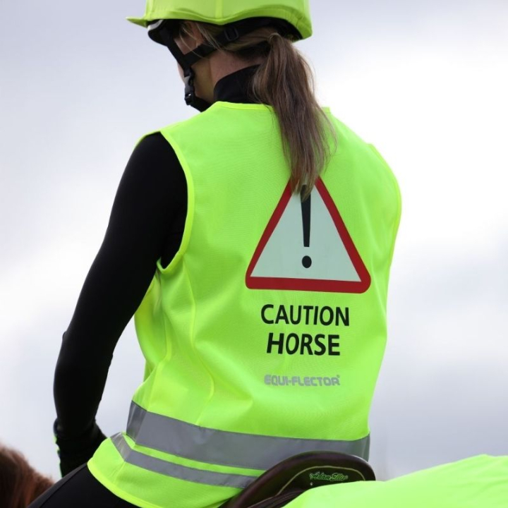 Reflexväst Caution Horse Gul i gruppen Ridutrustning / Reflexer hos Horseonline AB (SH1057942XSYE_r)