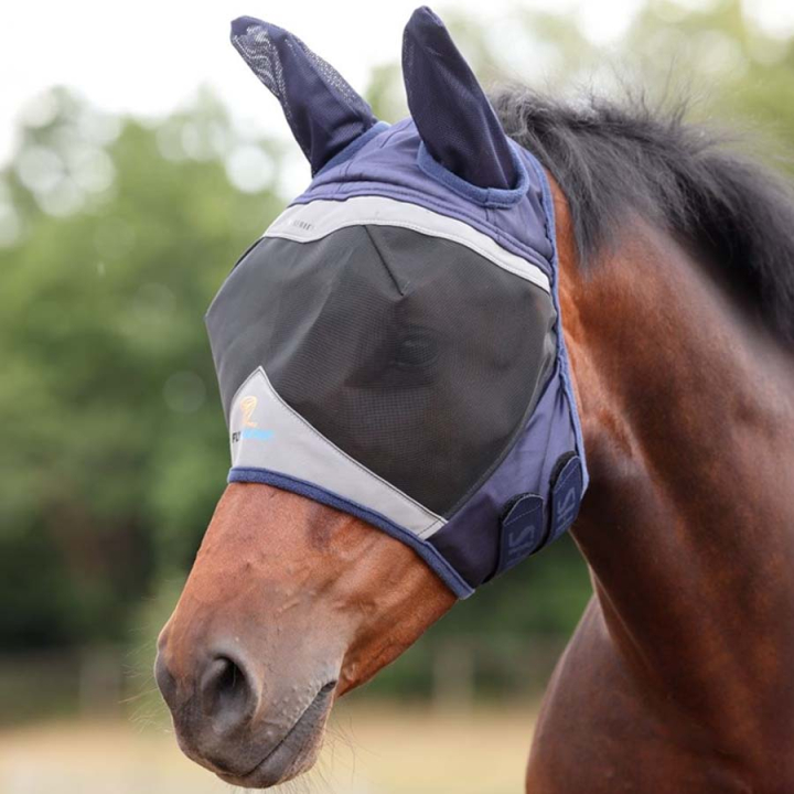 Flughuva Fine Mesh with Ears Marinblå i gruppen Flugskydd / Flughuvor hos Horseonline AB (SH666217NA_r)