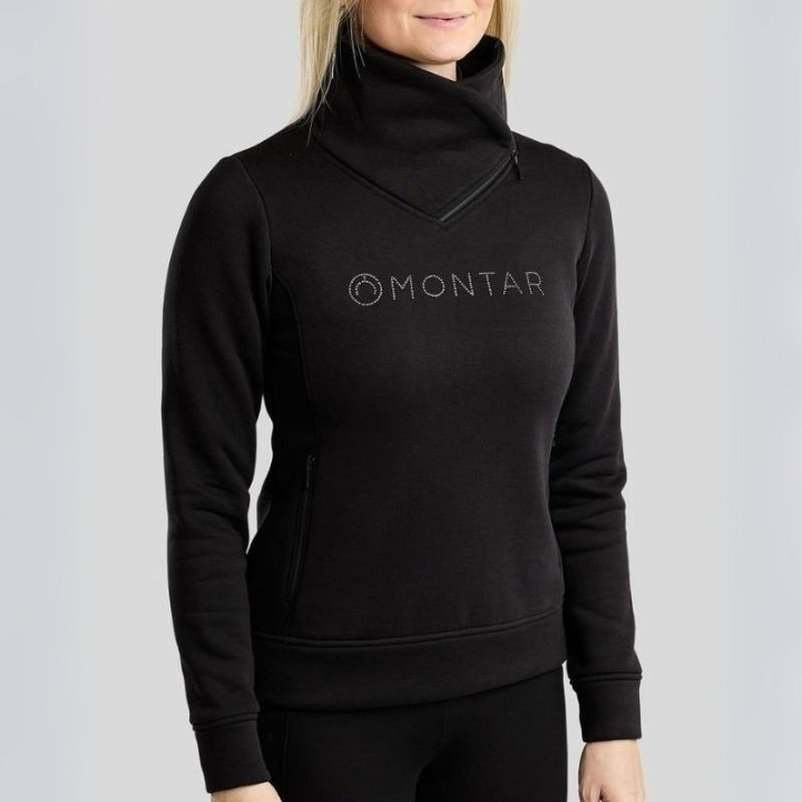 Sweatshirt MoNaja Gun Metal Crystals Svart i gruppen Ridkläder / Tröjor hos Horseonline AB (SW25114LBA_r)