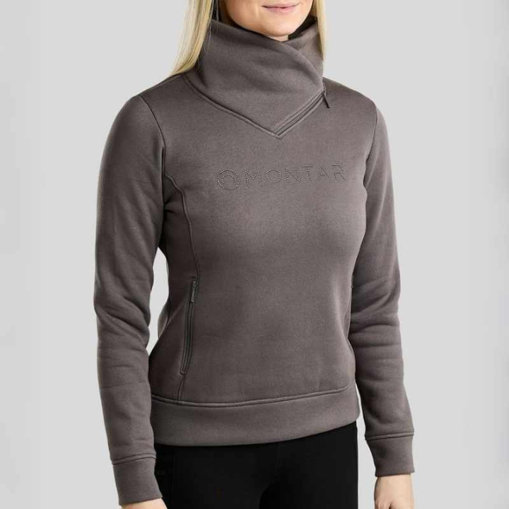 Sweatshirt MoNaja Gun Metal Crystals Grå i gruppen Ridkläder / Tröjor hos Horseonline AB (SW251166LGR_r)