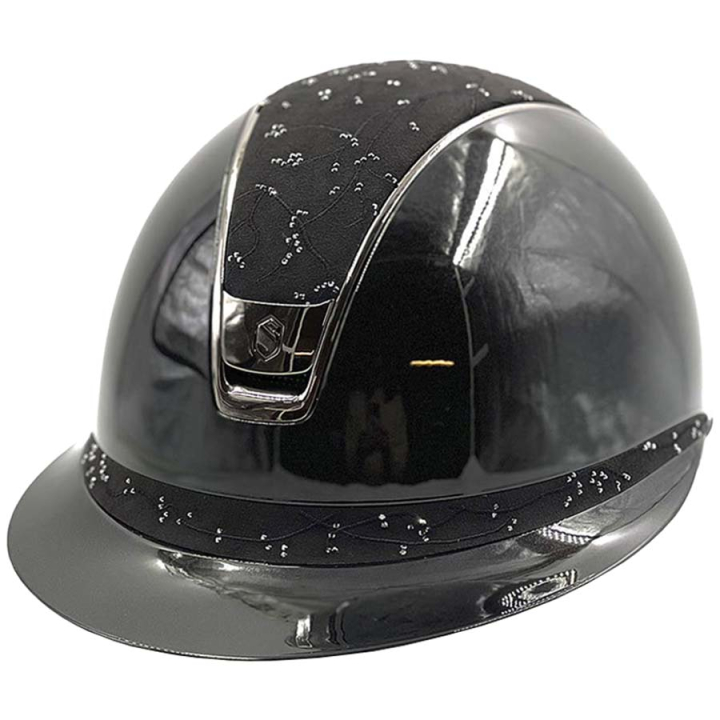 Ridhjälm Miss Shield 2.0 Glossy Black Chrome Crystal Leaf Svart i gruppen Ridutrustning / Ridhjälmar / Solskärm hos Horseonline AB (V243177BLACKBLBA_r)