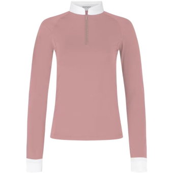 Tävlingstopp Classic Glitter Zipper Long Sleeve Gammelrosa
