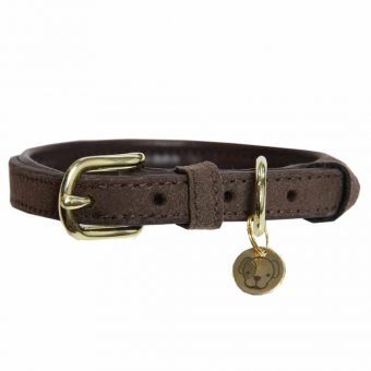 Hundhalsband Velvet Leather Brun