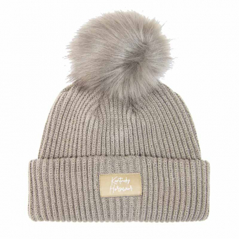 Mössa Beanie Pompom Beige