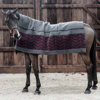 Fleecefilt Heavy Square Fishbone Bordeaux