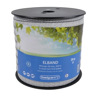 Elband 20mm Vit/Svart 200m