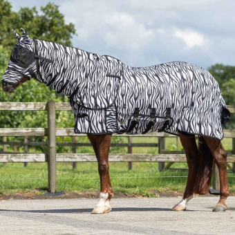 Flugtäcke med Avtagbar Hals och Huva Zebra Svart/Vit
