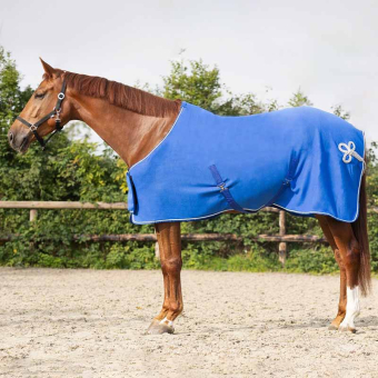 Fleecetäcke Ornament Blå/Silver