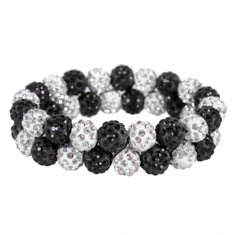 Scrunchie Gloss Rhinestone Vit/Svart