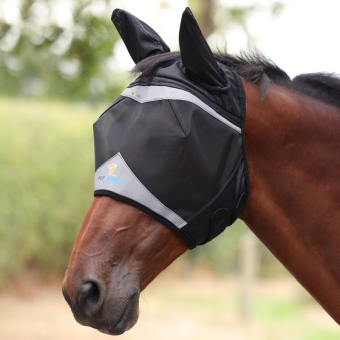 Flugmask med Öron & Hål för Pannlugg Svart/Grå