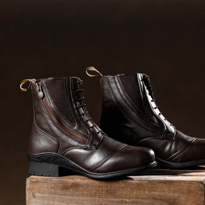 Ridskor Veganza Side Zip Paddock Brun
